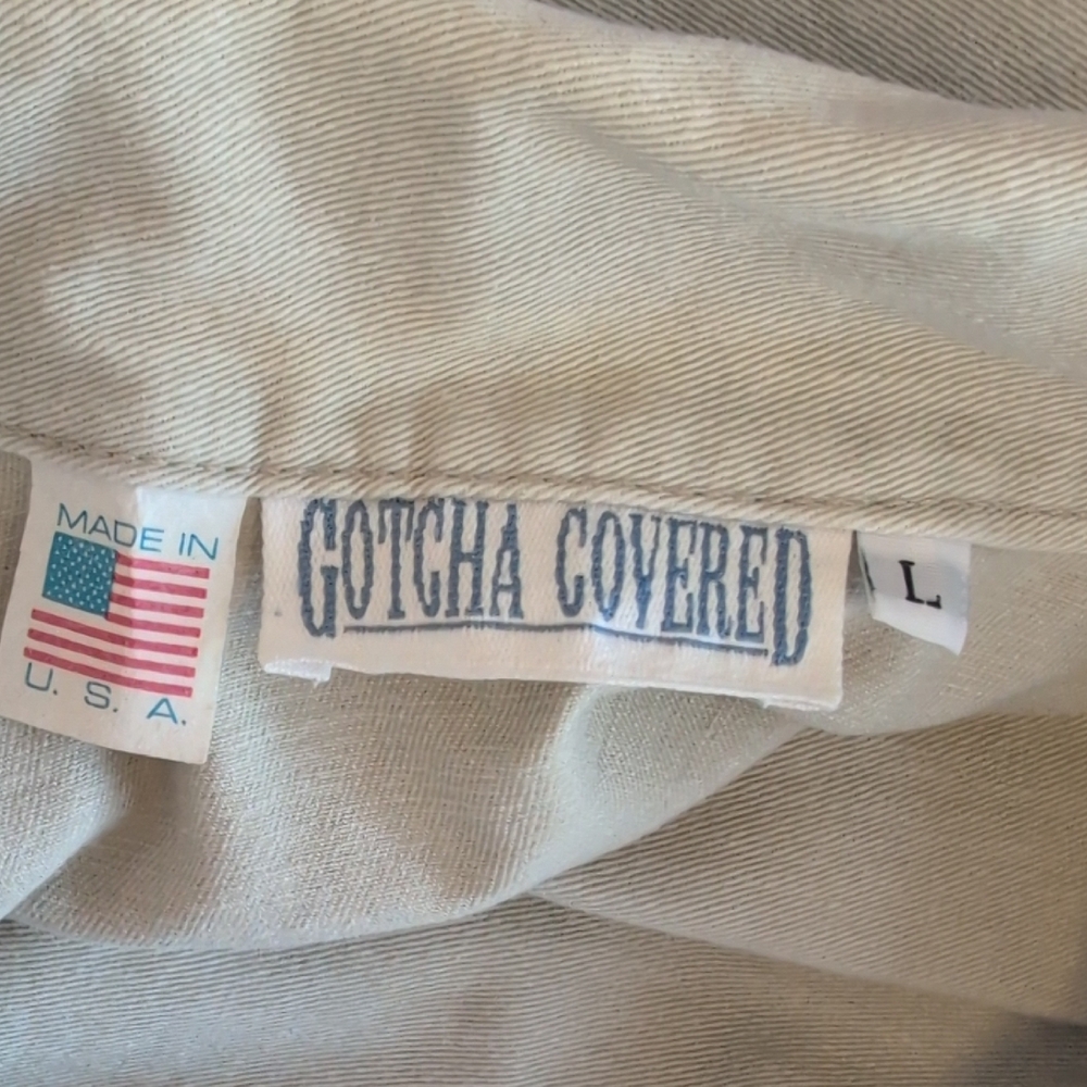 Gotcha Covered Tan Utility Jacket with Belt L                   F183 - Picture 6 of 7